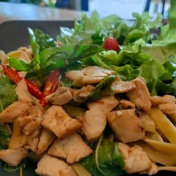 เฟสตูชินี่ผัดฉ่าอกไก่