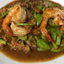 สะตอ กุ้ง หมูสับ กับข้าว