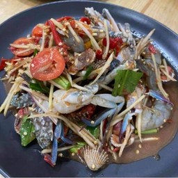 ตำกะปิ3สหาย ปูม้า กุ้งสด หอยแครง