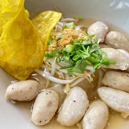 ก๋วยเตี๋ยวลูกชิ้นหมู+หมูสับ น้ำใส