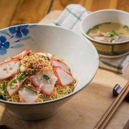 บะหมี่เกี๊ยวกุ้งหมูแดง - แห้ง