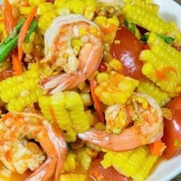 ตำข้าวโพดกุ้งสุก (ไม่มีแยกเครื่อง)