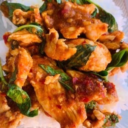 พริกแกงไก่ราดข้าว