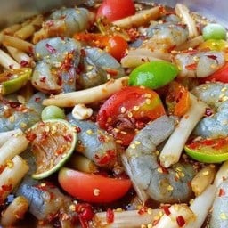 ตำสายบัวกุ้งสด