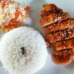 ข้าวทงคัตสึ+สลัด가스 세트 katsu rice set