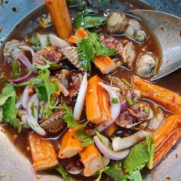 Shrimp Salad + Squid + Oysters + Cockles + Vietnamese Sausage + Blue Crab