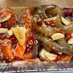 แซลมอนกุ้งดองซีอิ๊ว