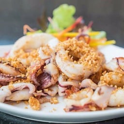 หมึกทอดกระเทียม