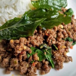 ข้าวหน้ากระเพราหมู Delivery  = 89.-