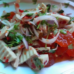 ยำหมูยอไข่แดงเค็ม