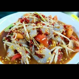 ตำปลาร้ากุ้งสด