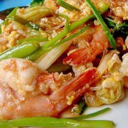 สุกี้แห้งกุ้ง