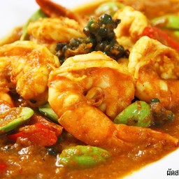 ผัดสะตอพริกแกงกุ้ง