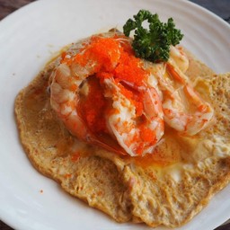 ข้าวไข่ข้นกุ้งใส่ไข่กุ้ง