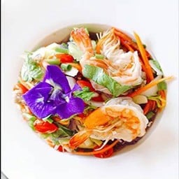 ยำวุ้นเส้นอัญชันกุ้งสด