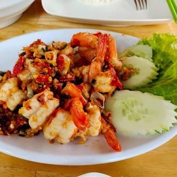 กุ้งคั่วเกลือ (กับข้าว)