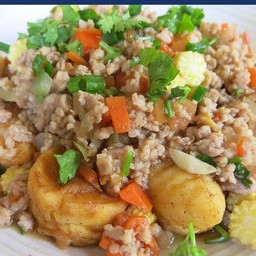 ผัดเต้าหู้หมูสับทรงเครื่อง เป็นกับข้าว