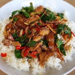 ข้าวกะเพราขาหมู