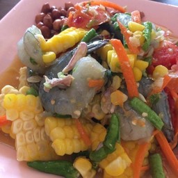 ตำข้าวโพดกุ้งสด
