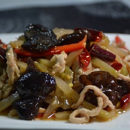 หมุเส้นผัดผักดองเสฉวน榨菜肉丝