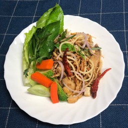 สปาเก็ตตี้ลาบเต้าหู้ เห็ด