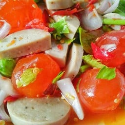 ยำหมูยอไข่แดงเค็ม