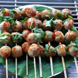 ลูกชิ้นหมูเยาวราชปิ้ง หมูล้วน เอ็นหมู