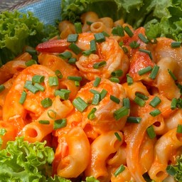 มักกะโรนีกุ้ง สูตรเปียอู๋