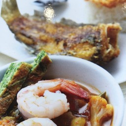 ชุดแกงส้ม ปลาสลิด  ข้าว+ไข่เจียว