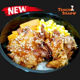ข้าวไก่ทอดราดซอสเกาหลี