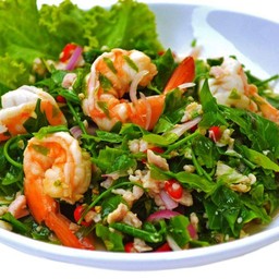 ยำผักหวานกุ้งสด
