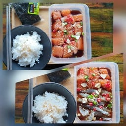 แซลม่อนดอง + แซลม่อนผสมกุ้งดอง