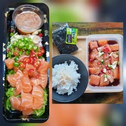 ยำแซลม่อน+แซลม่อนดองซีอิ้ว