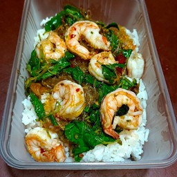 กะเพราวุ้นเส้นกุ้ง