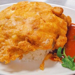 ข้าวราด_ไข่เจียวหมูสับ