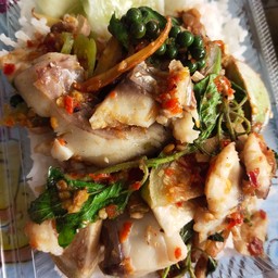 ผัดเผ็ดปลากดคังราดข้าว