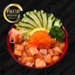 ข้าวหน้าปลาแซลมอน