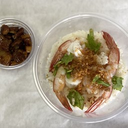 ข้าวต้มกุ้ง+หมูบะเต็ง
