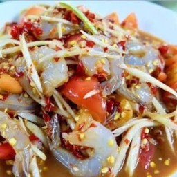 ตำกุ้งสด
