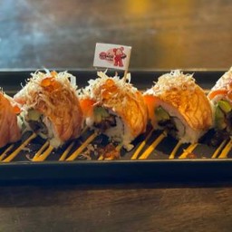 (323) โรลแซลมอนปลาไหลสไปซี่