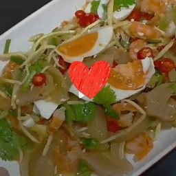 ยำ3ภาคไข่เค็ม,กุ้งแห้ง,ผักกาดดอง