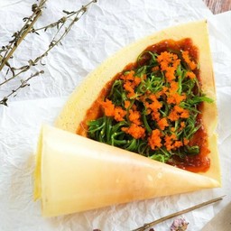 พริกเผา,ยำสาหร่าย,ไข่กุ้ง