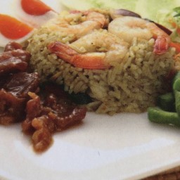ข้าวผัดเขียวหวานกุ้ง