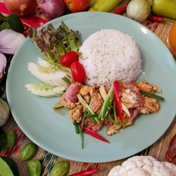 ข้าว - แหนมผัดไข่