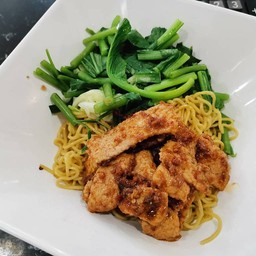 บะหมี่แห้งพริกเผาไก่ เจ