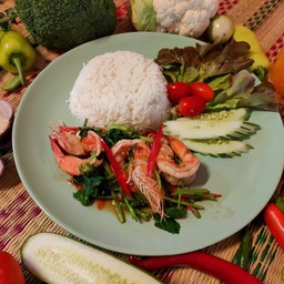 ข้าว - ผัดใบคื่นช่าย