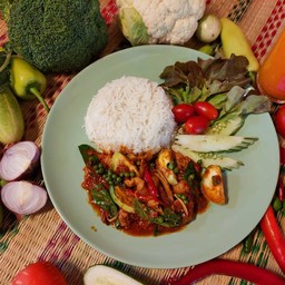 ข้าว - แกงป่าผัดแห้ง