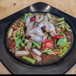 ตำสายบัวกุ้งสด