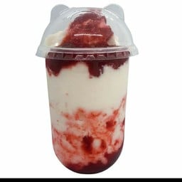 นมหมีปั่นสตอเบอร์รี่