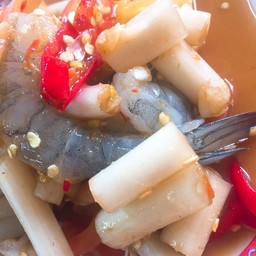 ตำไหลบัวกุ้งสด